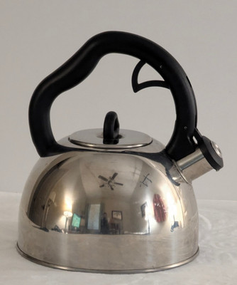 Farberware Stainless Steel 2 Qt Whistling Tea Kettle Black Handle Retro Sonoma 2
