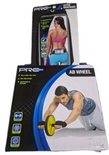 Pro Strength 2-Piece Ab Wheel  Active Waistband Fitness Core Exercise Set New