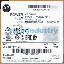 New Allen-Bradley 25B-B8P0N104 PowerFlex 525 1.5kW 2Hp AC Drive