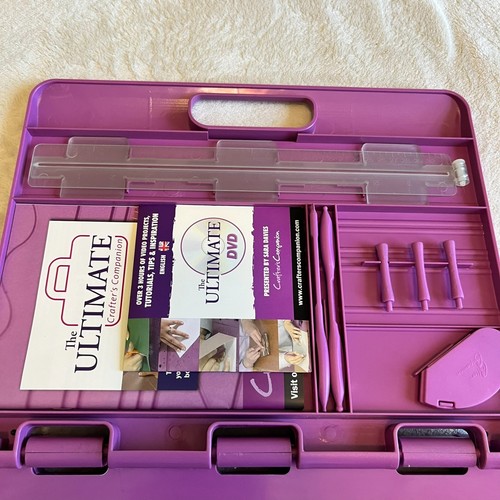 Ultimate Crafter's Companion Emboss Score Board Envelope Purple Complete w DVD