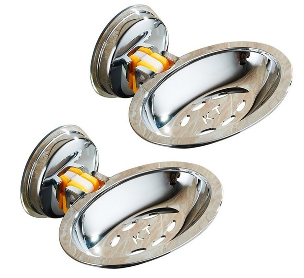2 X Seifenhalter Ohne Bohren Seifenschale Saugnapf Seifenablage Wand Bad Seife-image