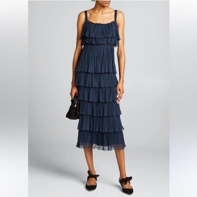 Cinq A Sept Eliane Dress Indigo Blue Size 10. NWT. Retail $495