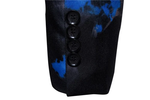 Herren Ein Knopf Slim Fit Reverskragen Jacke Langarm Blazer Freizeit Neu Tops - Bild 11 von 16