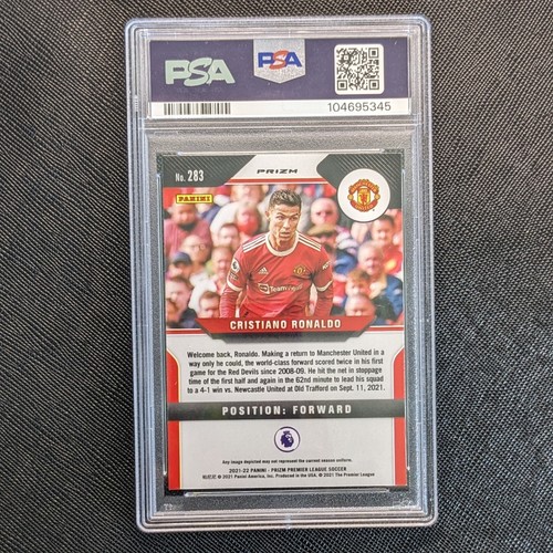 2021-22 PANINI PRIZM EPL #283 PINK ICE CRISTIANO RONALDO PSA 9 NM - Picture 2 of 2
