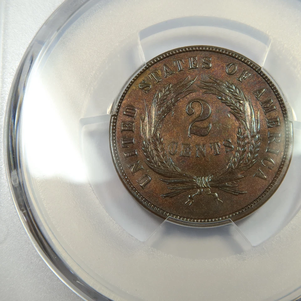 1869 PCGS UNC Detail - Shield 2c Two Cent US Coin #52635A - Image 4 of 4