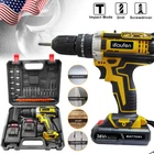 Drill Driver Cordless Electric Impact Wrench Gun Brushless + 2 Battery & Charger