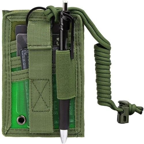 Tactical ID Card Credit Organizer Hook Loop Patch Badge Holder With Neck Lanyard - Picture 14 of 21