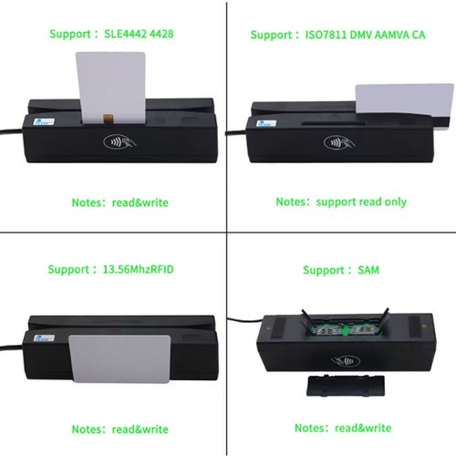 YL160 Lector de Tarjetas Magnéticas Escritor Completo Tri-Pista Tarjeta de Crédito Tarjeta de Identificación Codificador - Imagen 8 de 9