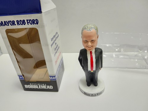 ROB FORD BOBBLEHEAD RARE NIB TORONTO MAYOR ROB FORD ROBBIE BOBBIES RED TIE