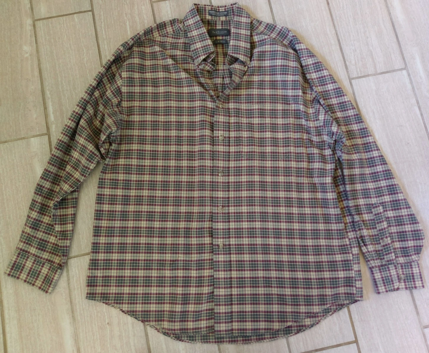 VANS Camicia uomo Van Heu Oxford a quadri con bottoni antirughe grande 16 16 5