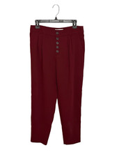 Anthropologie Sasha maroon button fly tapered trousers - 2