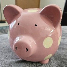 Piggy Bank Pink Polka Dot. Pink