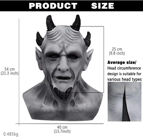 Sin of Pride Superbia Mask Devil Creepy Demon Full Head Latex Mask Halloween Cos - Picture 3 of 8