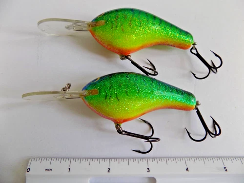 VINTAGE BAGLEY BALSA DB3 - GREEN CHARTREUSE SHAD - RARE - SS10