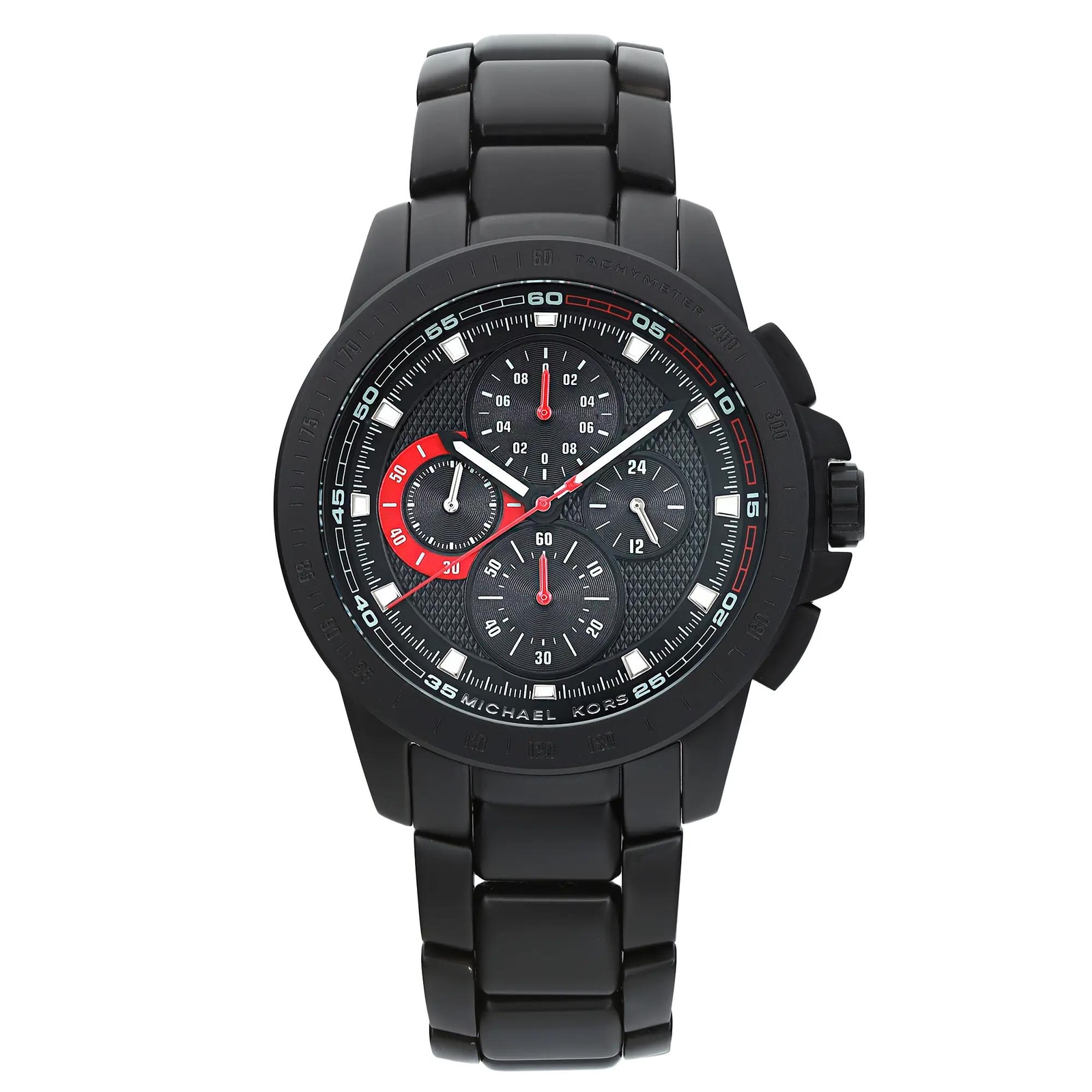 Michael Kors Ryker 43mm Steel Chronograph Black Dial Mens Quartz Watch MK8529