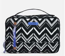 NWT Vera Bradley Lotus Chevron Lge Blush  Brush Makeup Case Lighten Up 60