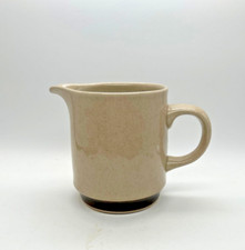 Vintage (1970s) hand-decorated Japanese stoneware creamer brown beige