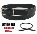 Mens Womens Skinny Belt 20mm Black Real Leather Jeans Trouser Belt B901