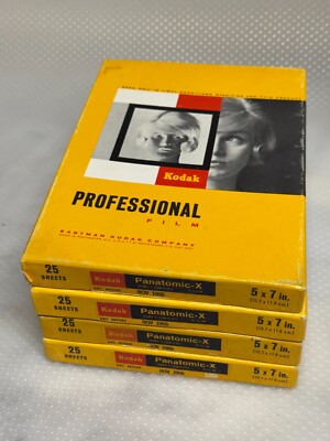 Kodak Panatomic-X 5x7in Sealed Boxes of 25 Sheets Rare