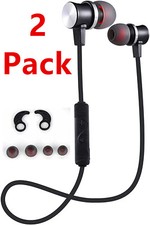 2 Pack Bluetooth Headset Wireless Headphones Earbuds in Ear with Mic