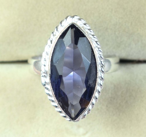 Natural 9.75 Carat Marquise Brazilian Violet Amethyst Gemstone Certified Ring - Picture 3 of 7