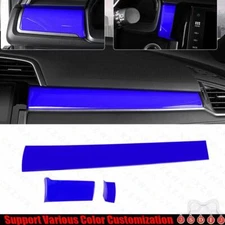 For Honda Civic 2016-2021 Bright Blue  Central Console Dashboard Strip Trim 3*