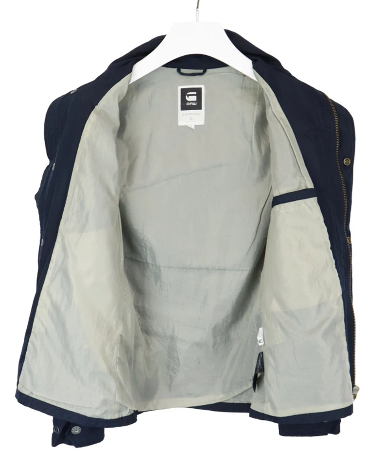 Jaqueta G-Star Sandhurst Masculina Pequena Acolchoada Gola Alta Ajuste Regular Bolsos Azul - Imagem 4 de 4