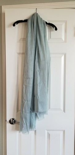 Brunello Cucinelli Cashmere Shimmer Seafoam Scarf Shawl - Picture 7 of 11