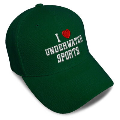 Baseball Cap I (Love) Underwater Sports Red Heart Sports Lovers Lovers 1 Size