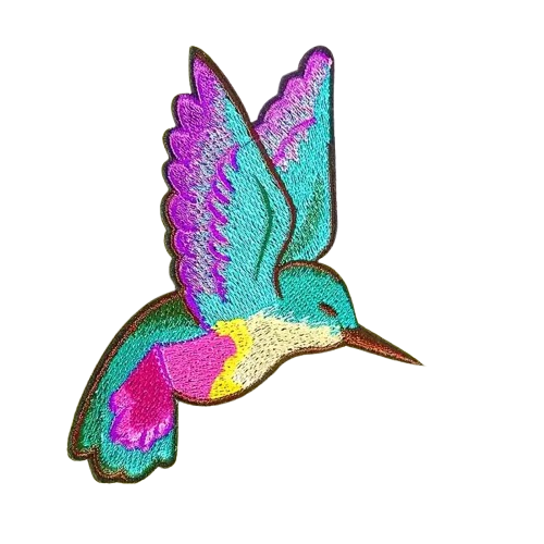 HUMMINGBIRD 4.0" x 3.78" Embroidered Iron On Patch - NEW / Shipping Included - Picture 2 of 5