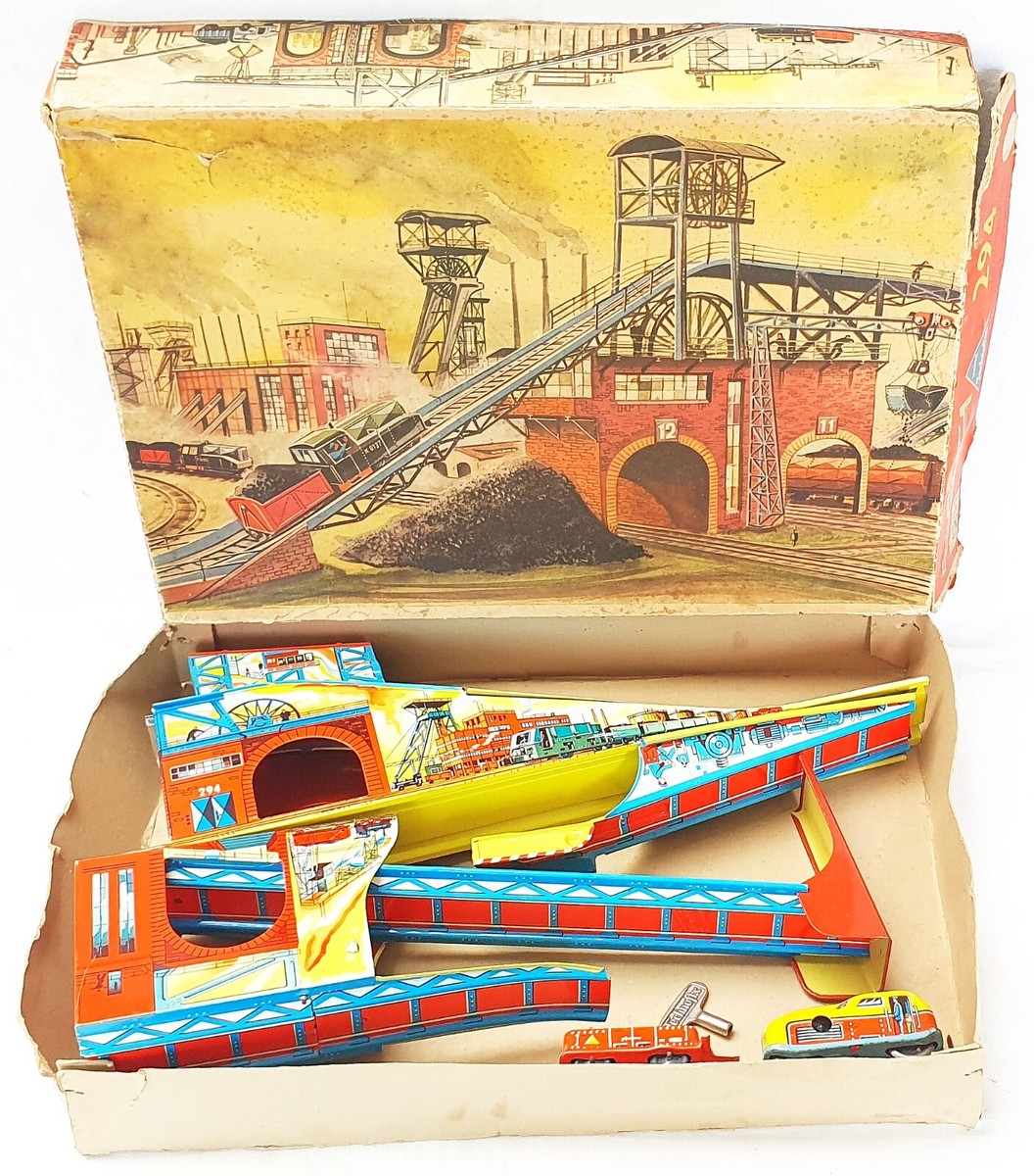 Technofix Germany MECHANICALLY OPERATED COALMINE + Wind-Up Tin Toy