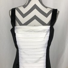 Studio Y Black White Pleat Sleeveless Bodycon Party Evening Short Dress 11