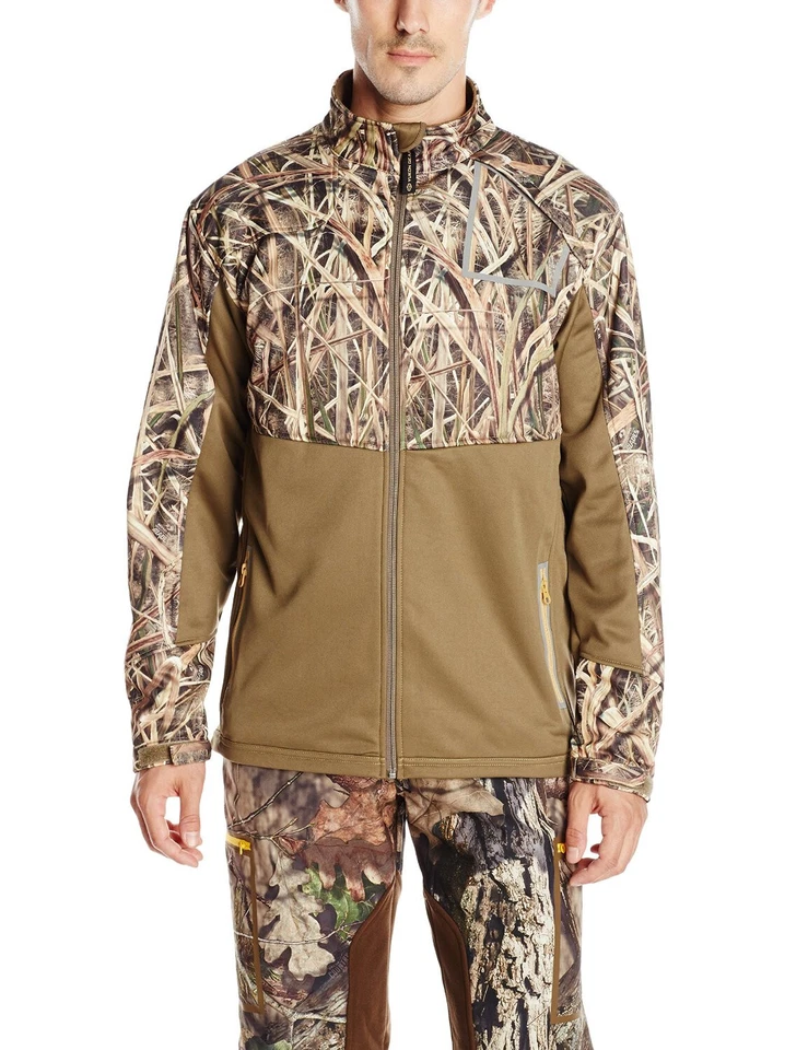 Yukon Gear Men's Camouflage Fleece Midlayer Jacket, Mossy Oak Grass Blades LARGE - Image 2 of 4