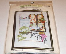 VTG Sealed Paragon Stitchery Nostalgia Kit Cozy Ice Cream Parlor Made in USA