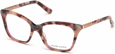 Marciano By Guess GM0360 074 Pink Havana Plastic Cat Eyeglasses Frame 53-17-140