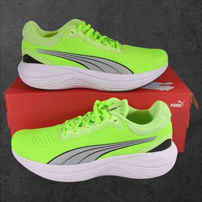 Puma Scend Pro Running Shoes Men's 9 Women's 10.5 Green/Silver/White 378777 05