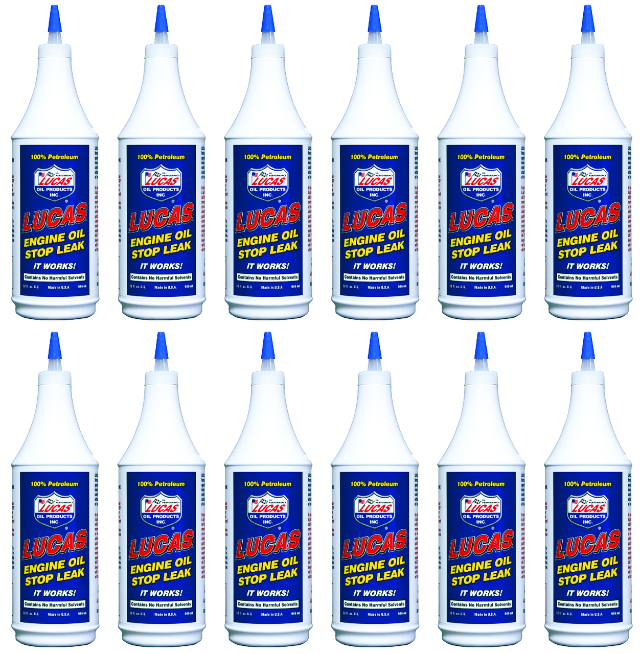 12x Lucas Oil Oil Stop Leak 10278 Use To Stop Leaks In Engine; 1 Quart