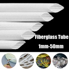 1mm-50mm ID White 600 C HIGH TEMP Fiberglass Sleeving Wire Cable Insulation Tube