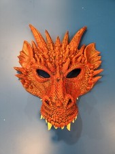 RED Dragon Half Mask, Adult Costume, Halloween party, Cosplay, Theater, LARP