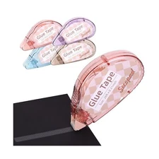 Scrapbook Tape, 4 Pack Double Sided Tape Roller for Crafts, Adhesive Glue Run...