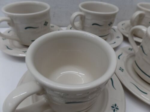 Longaberger Pottery Woven Traditions Heritage Green Pattern -- 22 Piece Tea Set - Picture 3 of 8