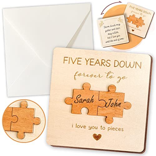 STOFINITY 5 Year Anniversary Card Gift for Men Women - 5th