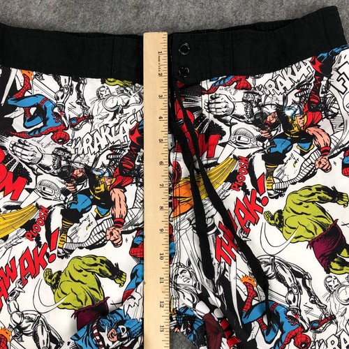 Marvel Mens Swim Trunks XL 34 Multicolor Board Shorts Drawstring Polyester - Picture 10 of 11