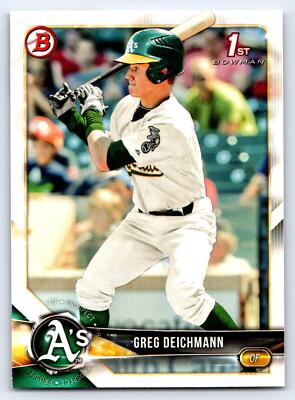 2018 Bowman #BP45 Greg Deichmann Oakland Athletics BASEBALL Card