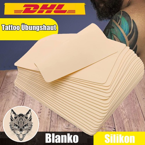 20Stück Tattoo Übungshaut blanko Set Übungshäute Kunsthaut Ohne Motiv 20 x 15 cm