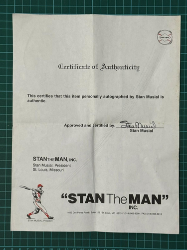 Stan Musial Signed Autographed Official MLB Baseball Certified Stan the Man - Picture 4 of 4