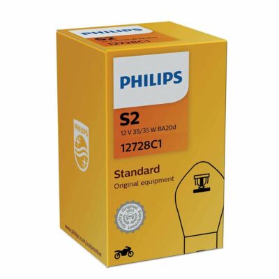 Philips S2 Vision Moto Halogen - Motorrad Lampe Single 12728C1