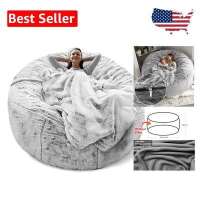 Soft 5ft PV Velvet Bean Bag Cover - Modern, Easy-to-Clean Indoor Furniture