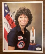 NASA Sally Ride Signed Auto Photo Inscription Challenger Astronaut Space JSA COA
