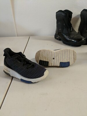 ADIDAS kids Running Shoes Size-7K gray and white bag386